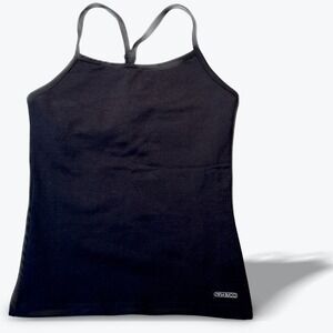 Nina Bucci Athletic Camisole Tank Top Womens Small Black T Back Spaghetti Strap‎